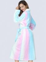 Single Piece Simple Ombre Ladies Autumn & Winter Thickened Flannel Loose Pajamas