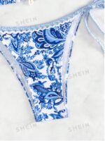 Summer Beach Women's Floral Printed Halter Neck Bikini Set Carnival