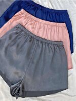 3pcs Solid Cami Top & Shorts PJ Set / Pajama Set